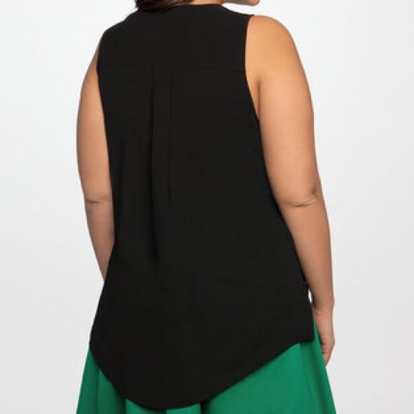 Eloquii | Pleated V-neck Tank | “Malia Blouse” - Picture 1 of 7